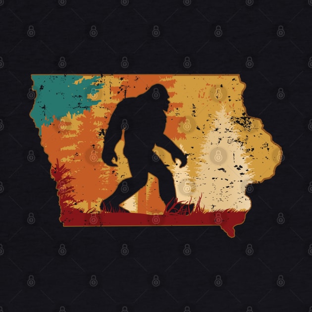 Bigfoot Retro Vintage Sasquatch Iowa by ryanjaycruz